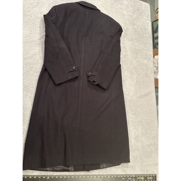 HART SCHAFFNER & MARX CHARCOAL BLACK 100% VIRGIN WOOL OVERCOAT 46R Made In USA - Picture 10 of 10